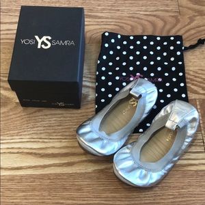 NWT Silver Metallic Yosi Samra Ballerina Flats
